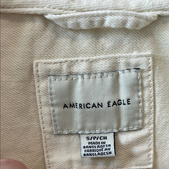 American Eagle Outfitters Cream Hooded Jacket - Picture 2 of 8